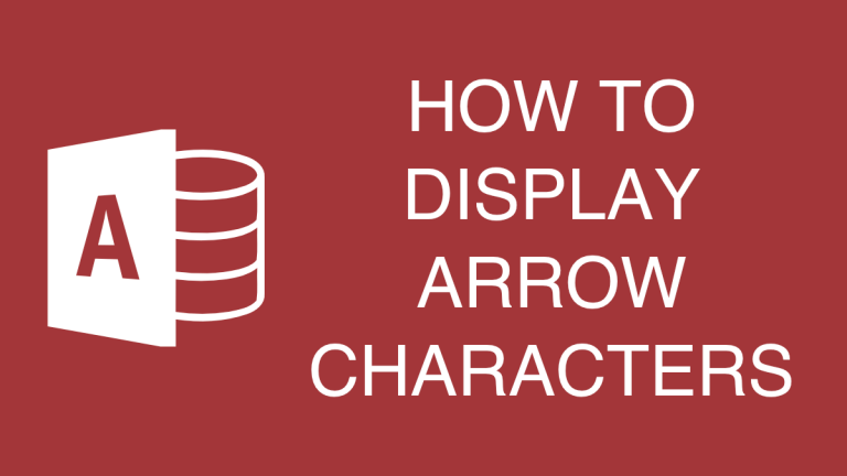 How to Display Arrow Characters in Access